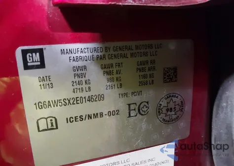 2014 Cadillac Cts Standard z USA, uszkodzony, nr VIN 1G6AW5SX2E0146209